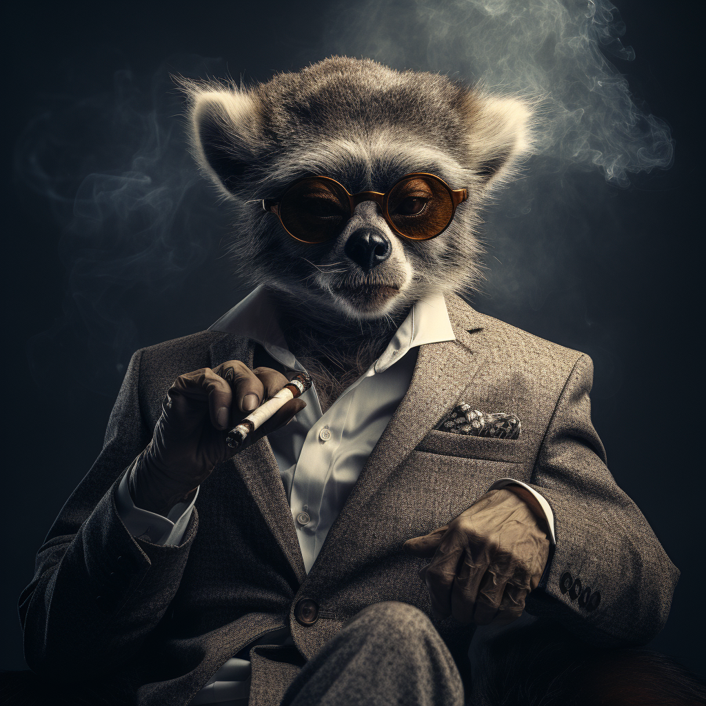 Lemur smoking a cigar